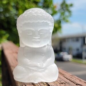 (A) 3.21" SELENITE BUDDHA